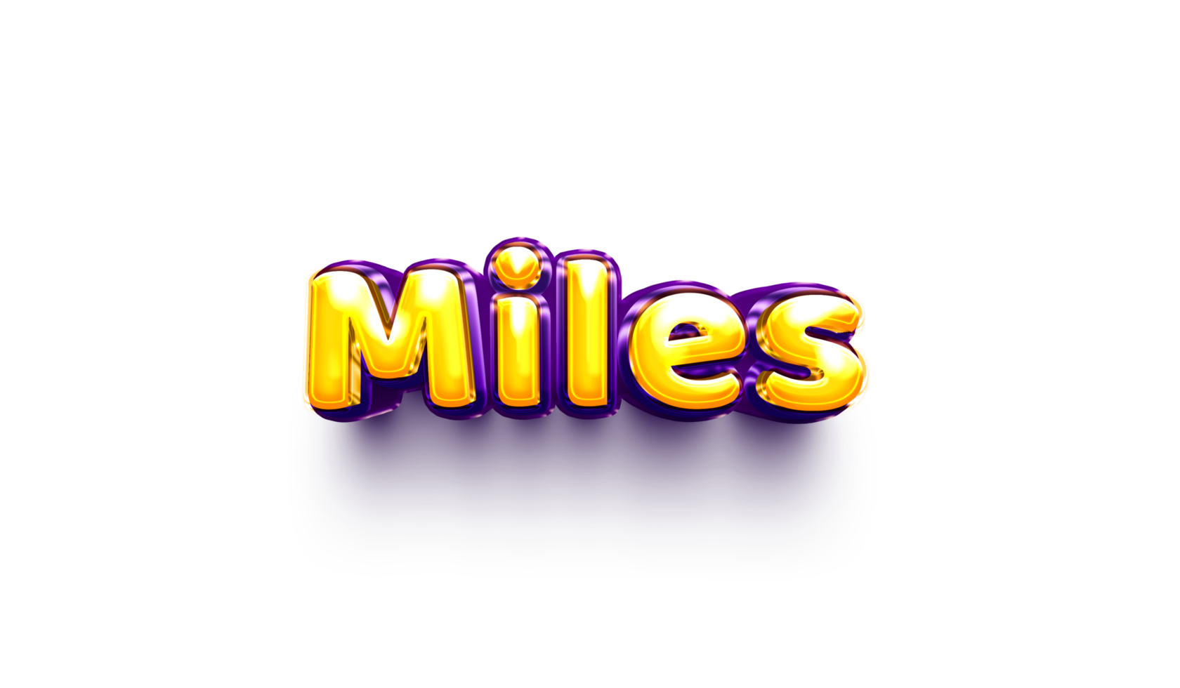 names of boys English helium balloon shiny celebration sticker 3d inflated Miles png