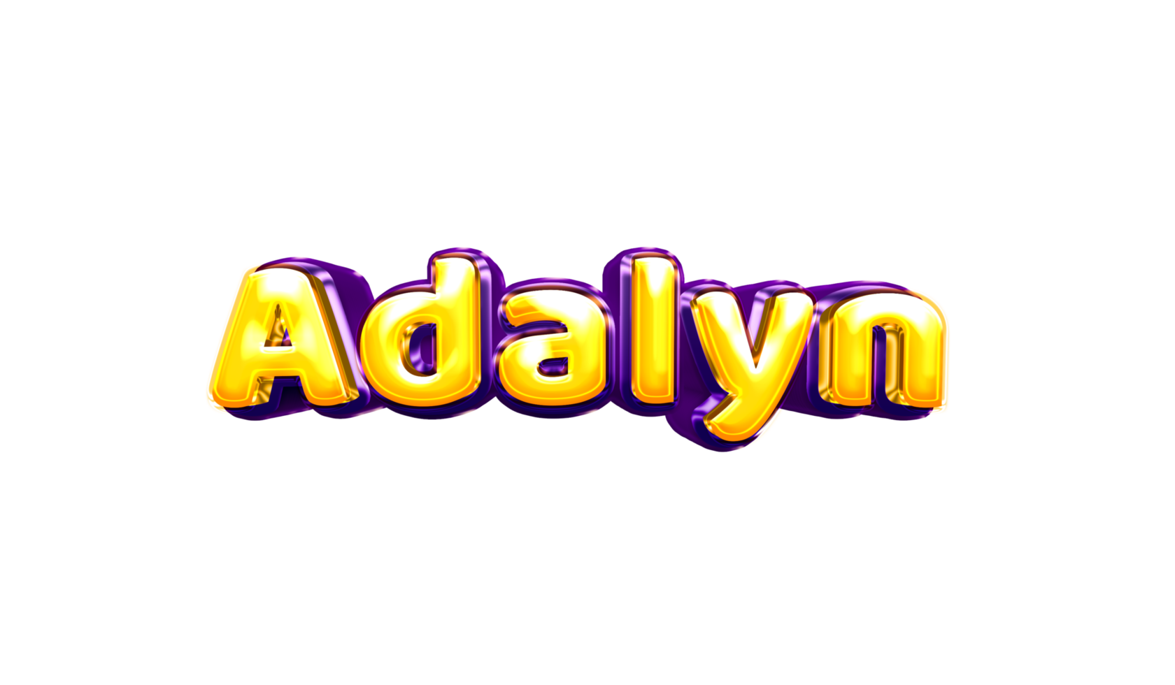 girls name sticker colorful party balloon birthday helium air shiny yellow purple cutout Adalyn png