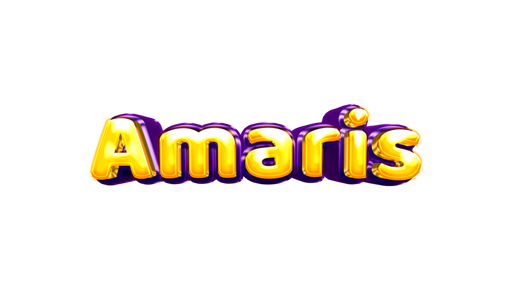 girls name sticker colorful party balloon birthday helium air shiny yellow purple cutout Amaris png