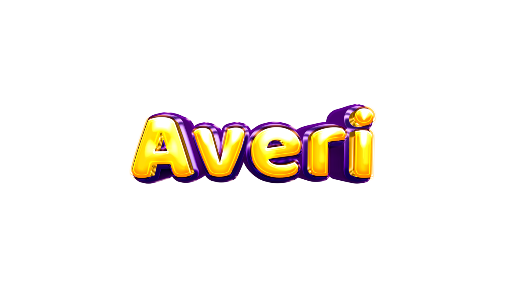 girls name sticker colorful party balloon birthday helium air shiny yellow purple cutout Averi png