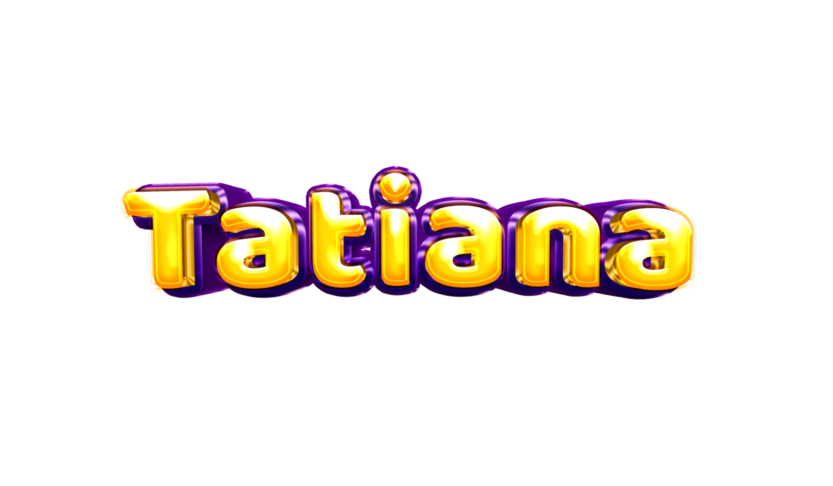 etiqueta engomada del nombre de las niñas coloridas fiesta globo cumpleaños helio aire llamativas amarillas moradas separar tatiana png