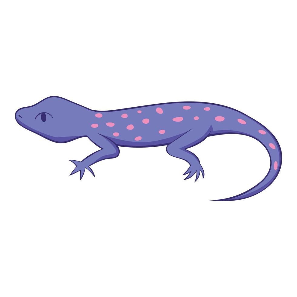 Spotted lizard icon, cartoon style vector