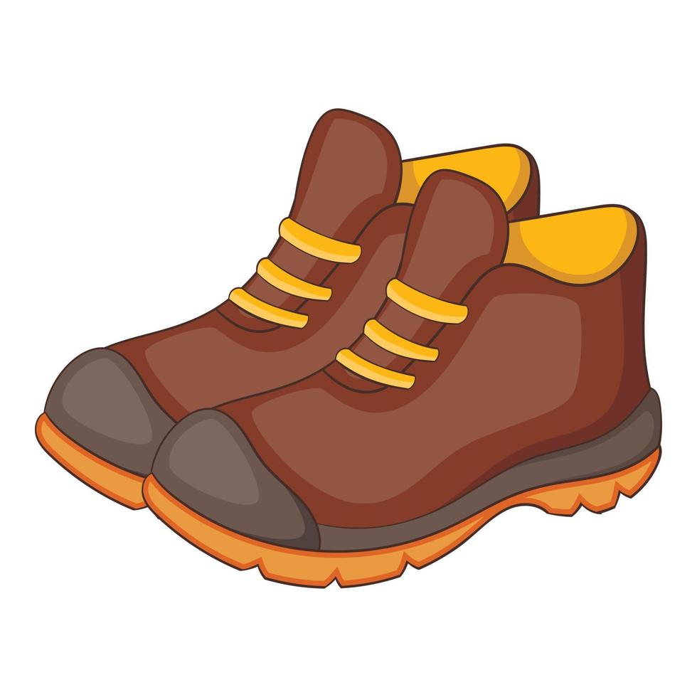 Hiking boots icon, cartoon style vector