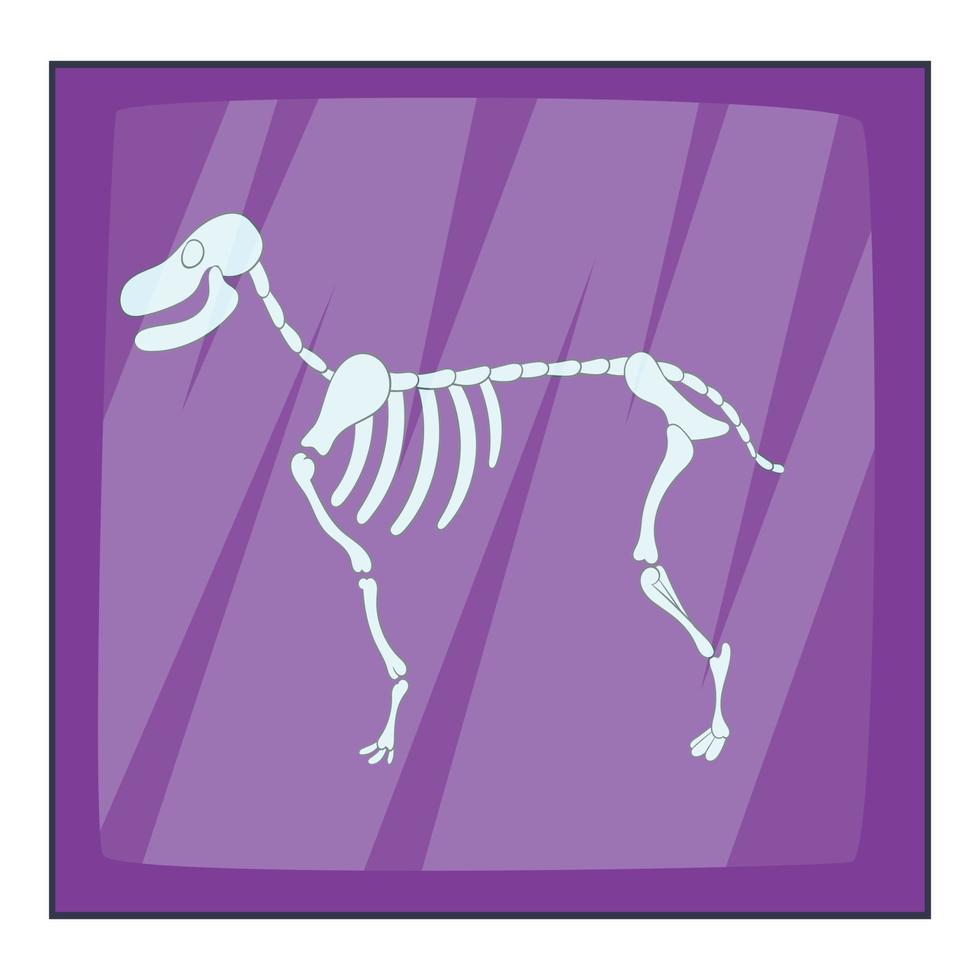 Dog skeleton icon, cartoon style vector