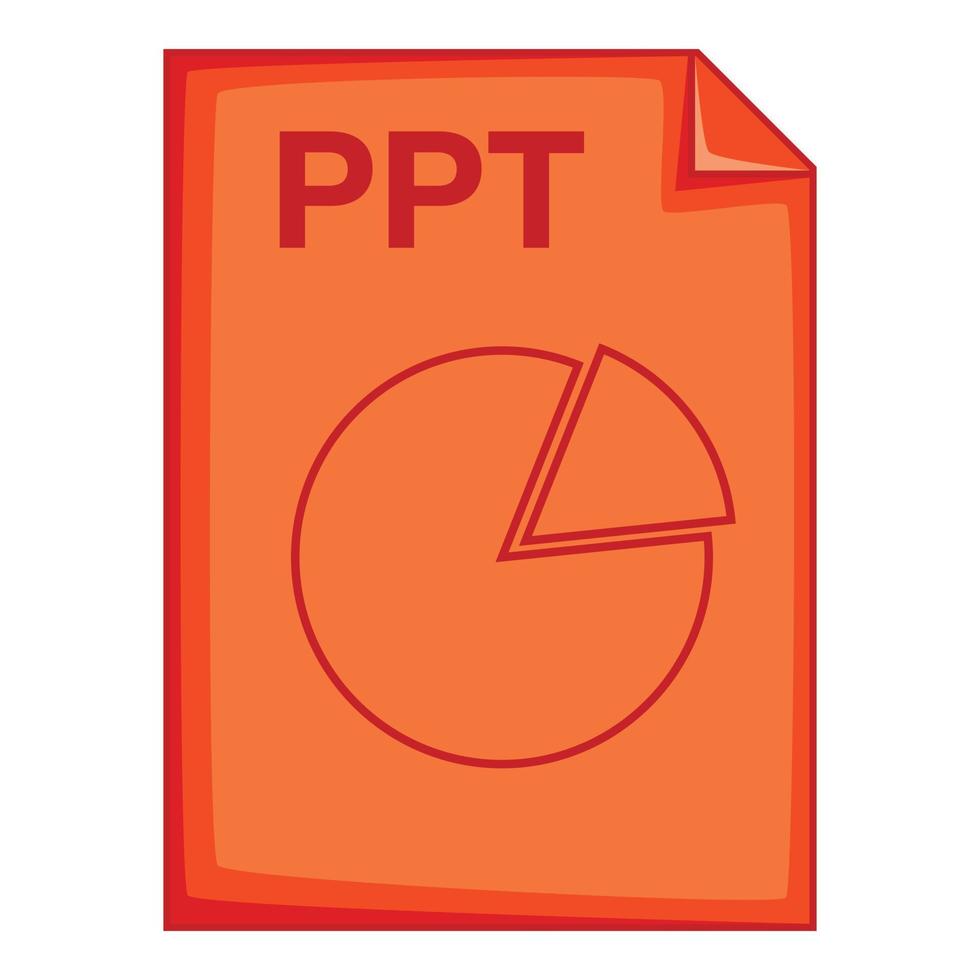 icono de archivo ppt, estilo de dibujos animados vector