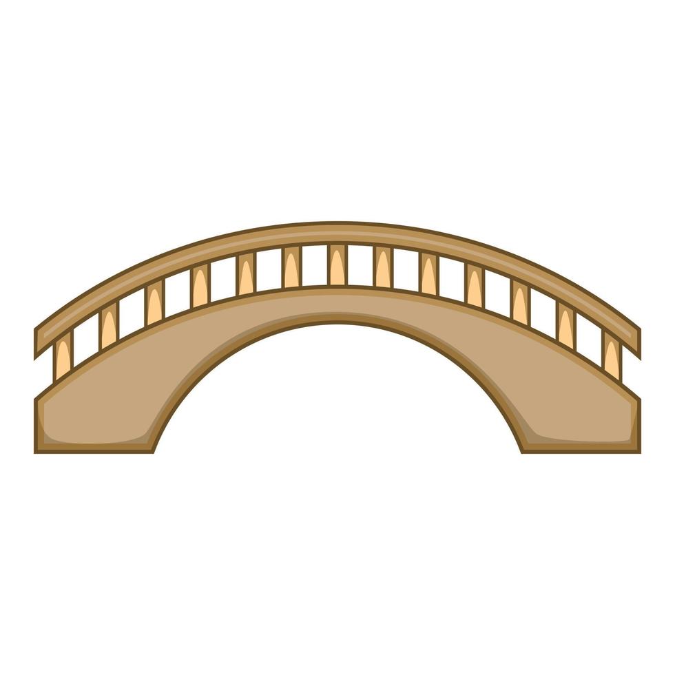 Round bridge icon, cartoon style vector