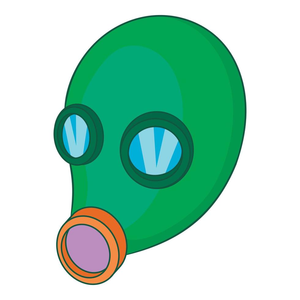 Gas mask icon, cartoon style vector