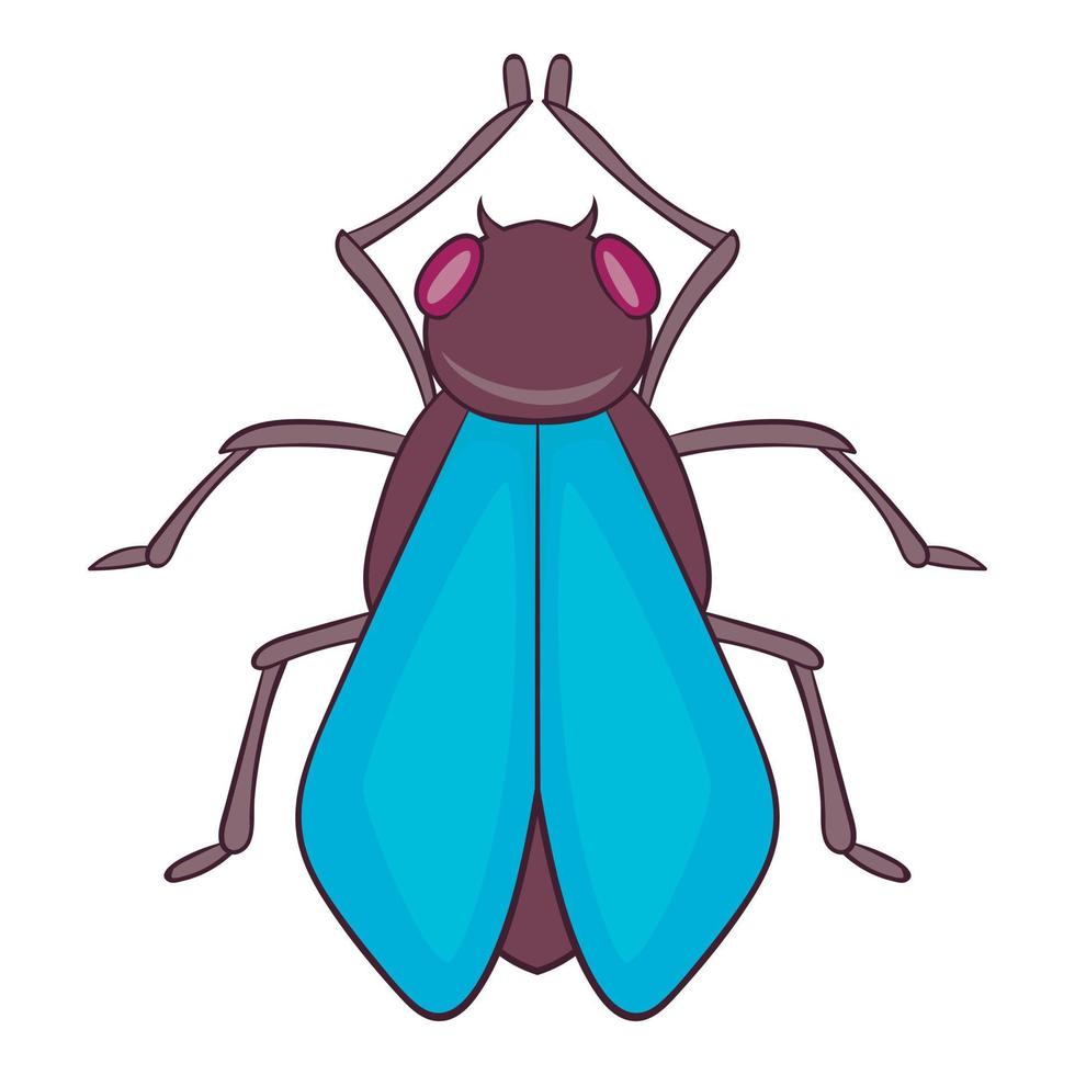 icono de mosca, estilo de dibujos animados vector