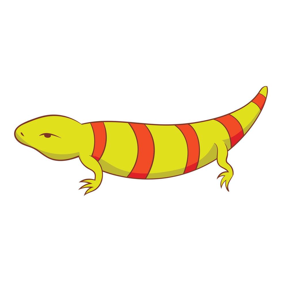 Stripped lizard icon, cartoon style vector