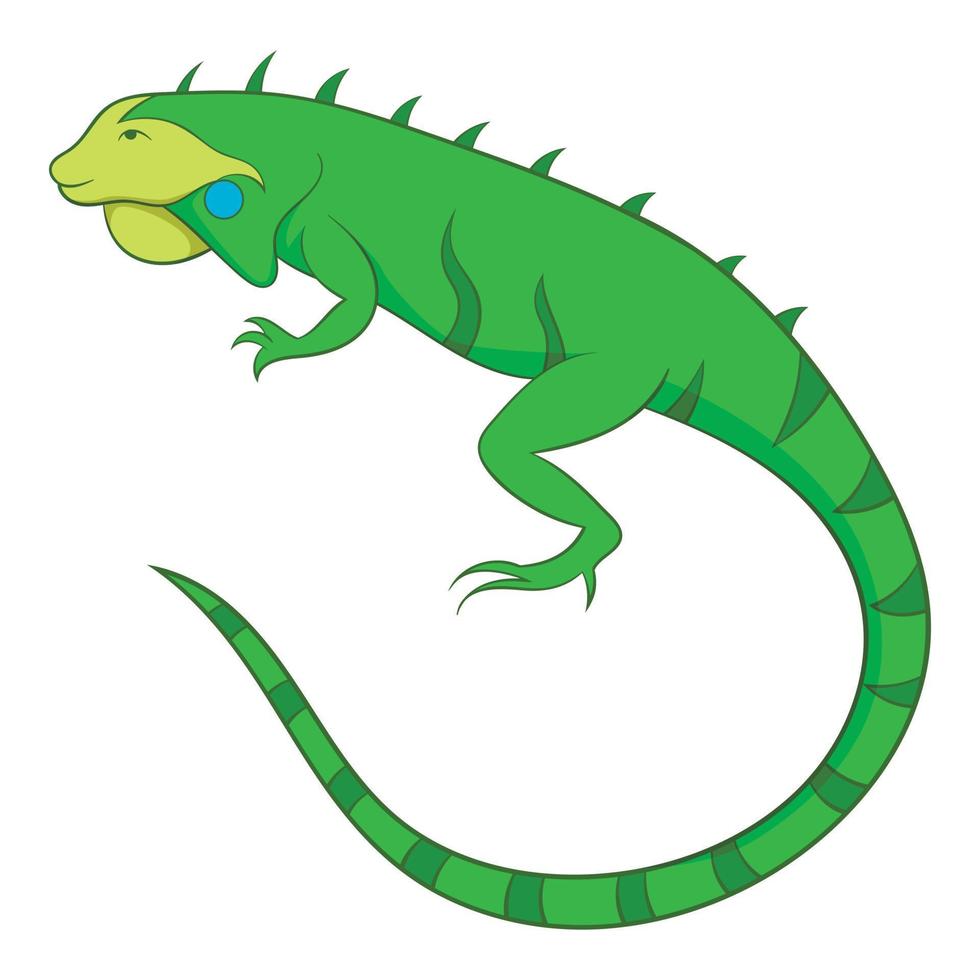 Iguana icon, cartoon style vector