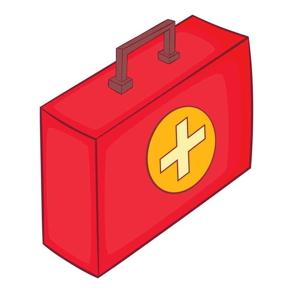 Medicine chest icon, cartoon style vector