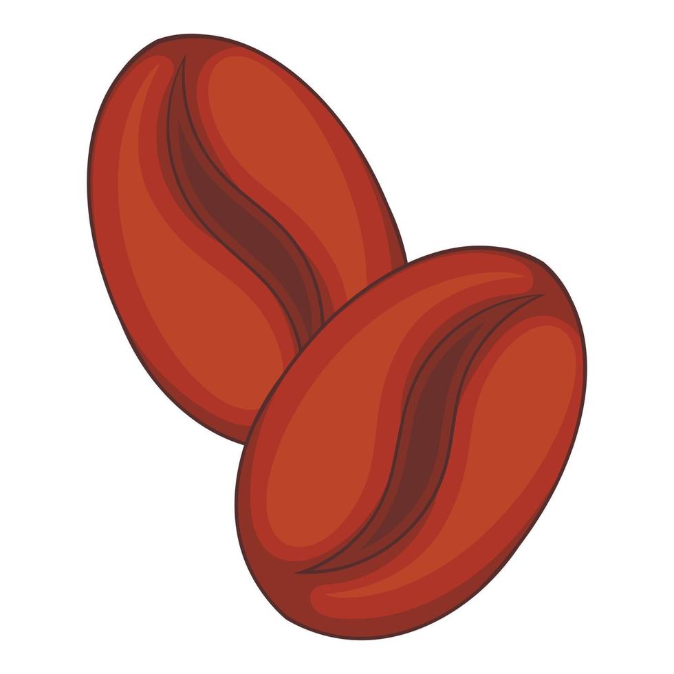 Coffee beans icon, cartoon style vector
