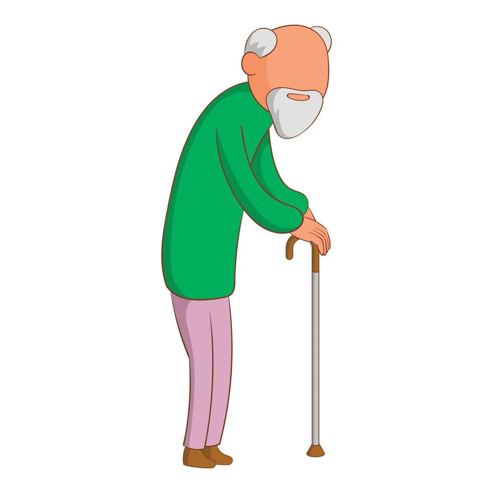 Old man icon, cartoon style vector