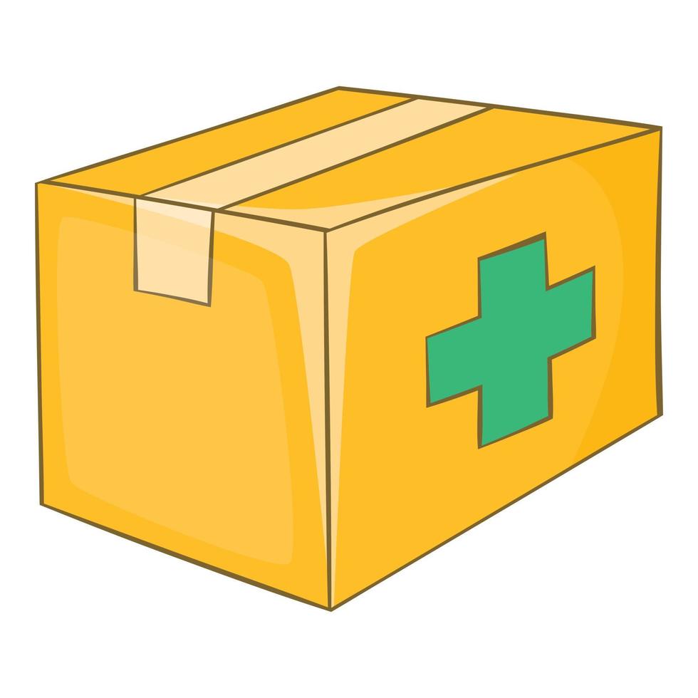 Medicine chest icon, cartoon style vector