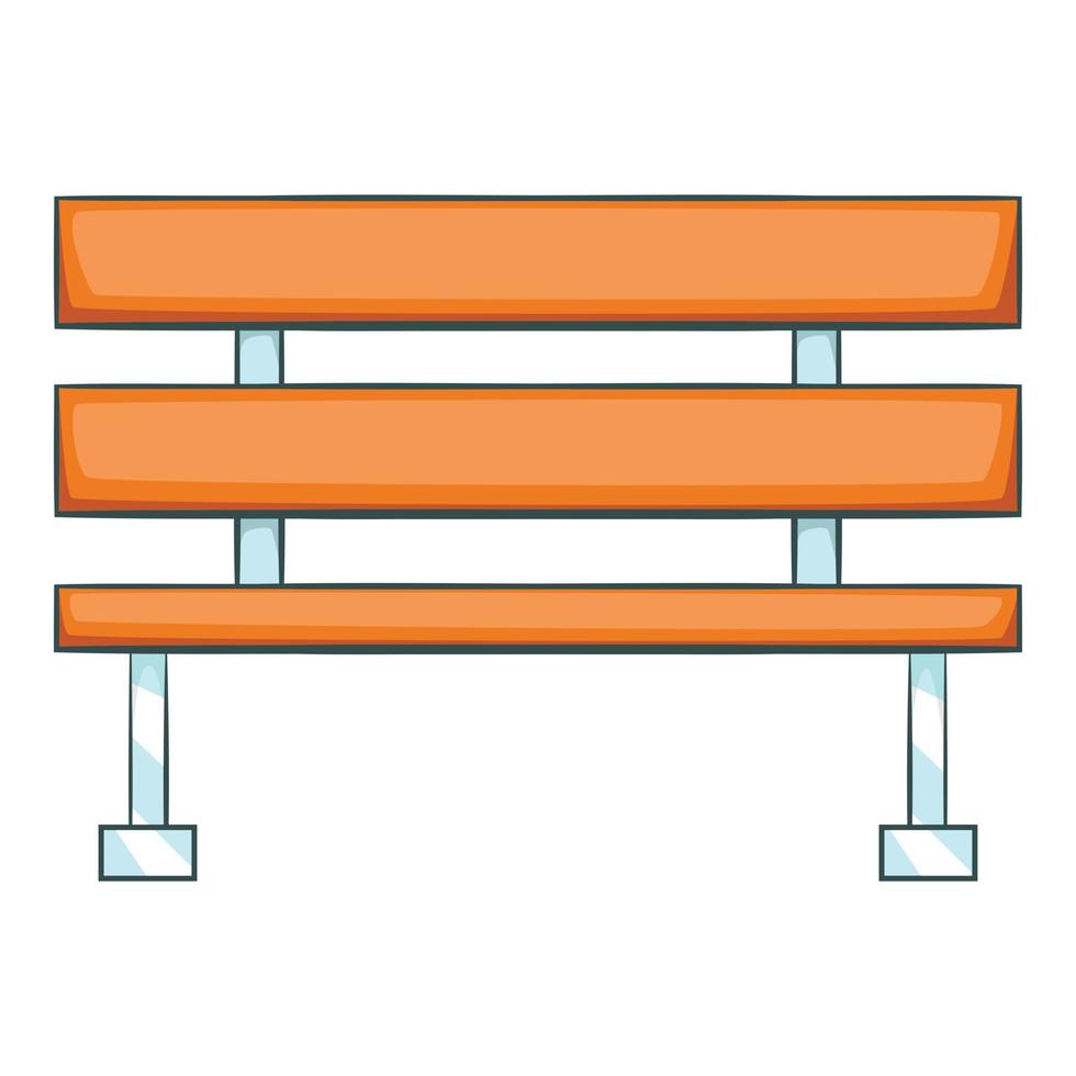 Wooden bench icon, cartoon style vector