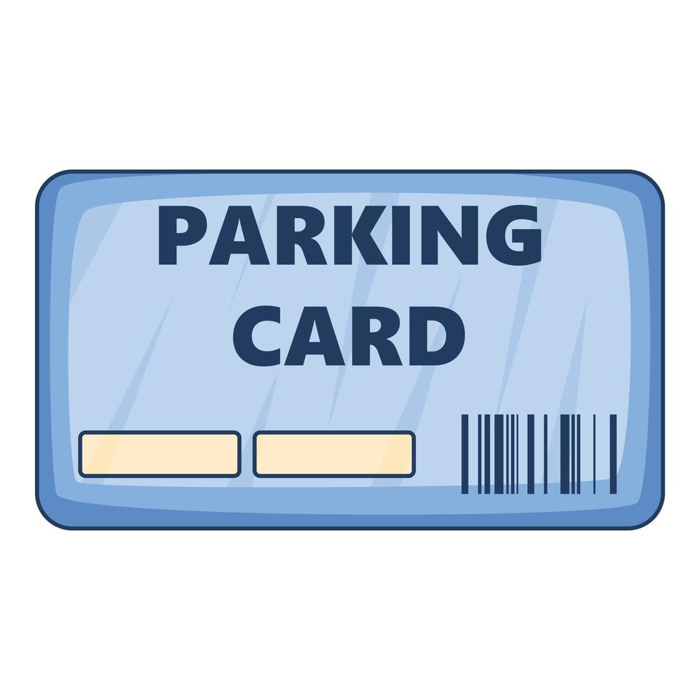 Parking payment card icon, cartoon style vector