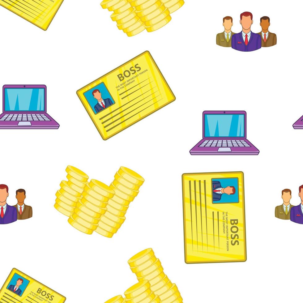 Business pattern, cartoon style vector