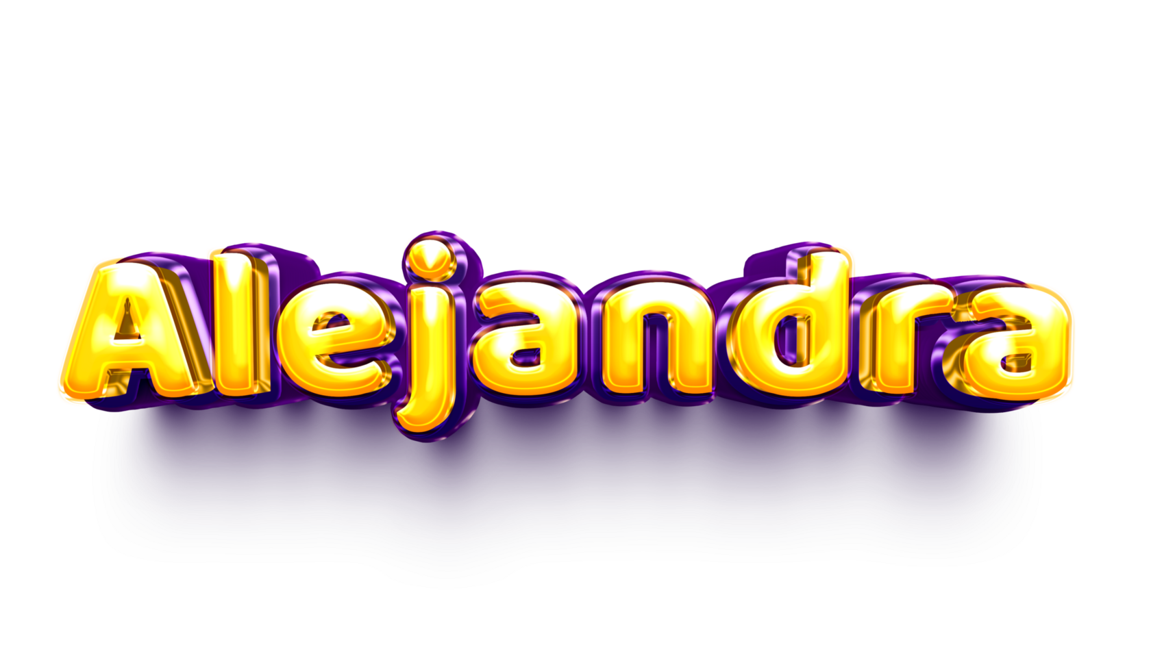 names of girls English helium balloon shiny celebration sticker 3d inflated Alejandra png