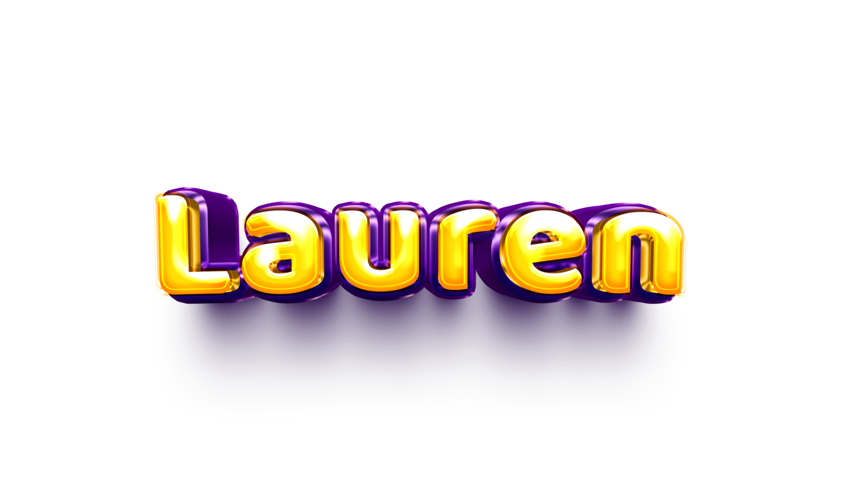 names of girls English helium balloon shiny celebration sticker 3d inflated Lauren png