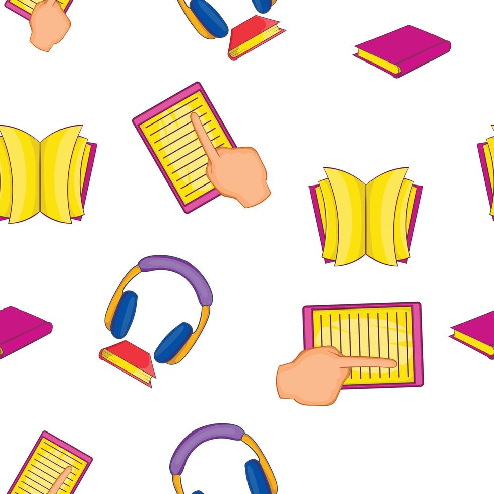 Textbooks pattern, cartoon style vector