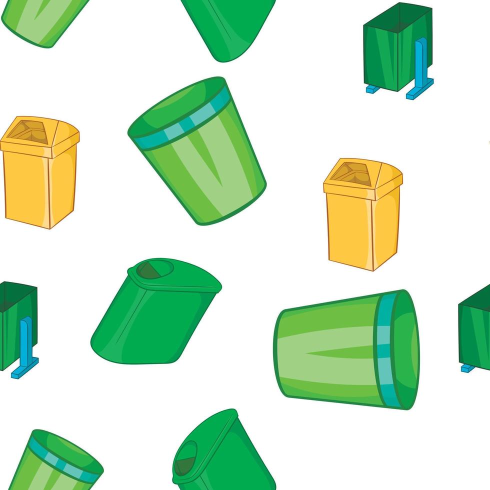 Garbage storage pattern, cartoon style vector