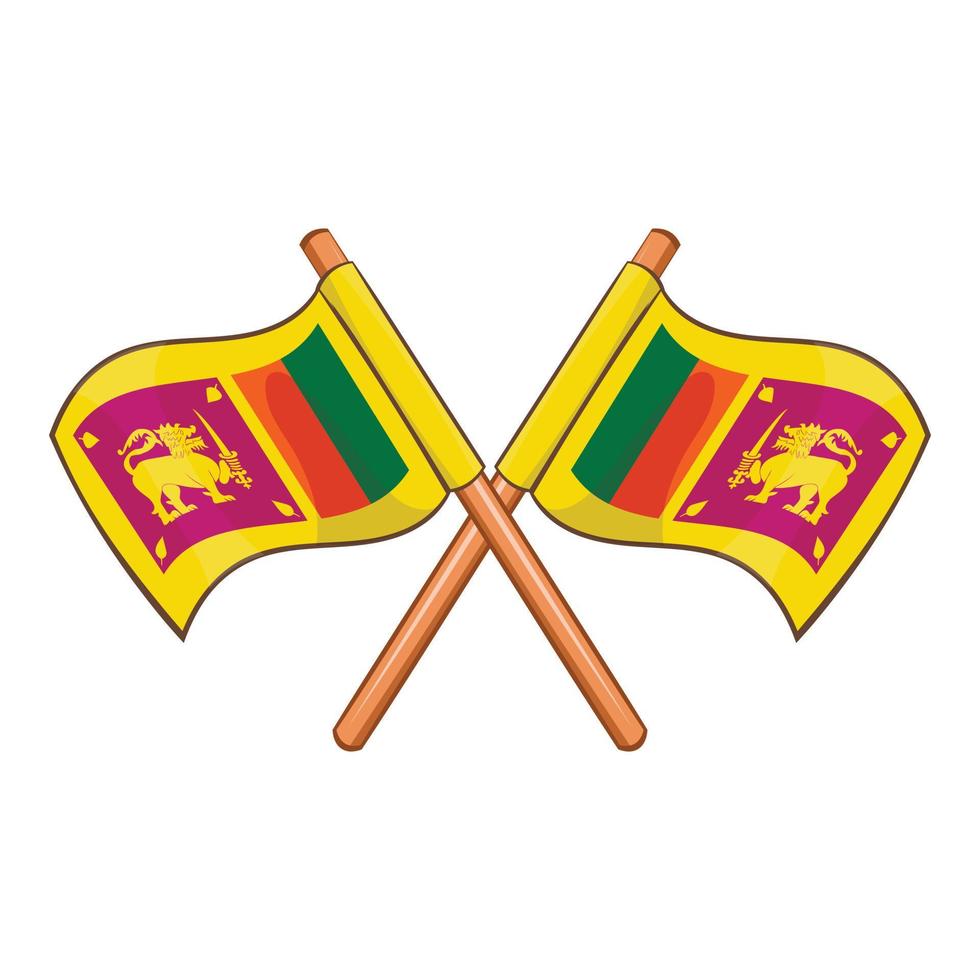 icono de la bandera de Sri Lanka, estilo de dibujos animados vector