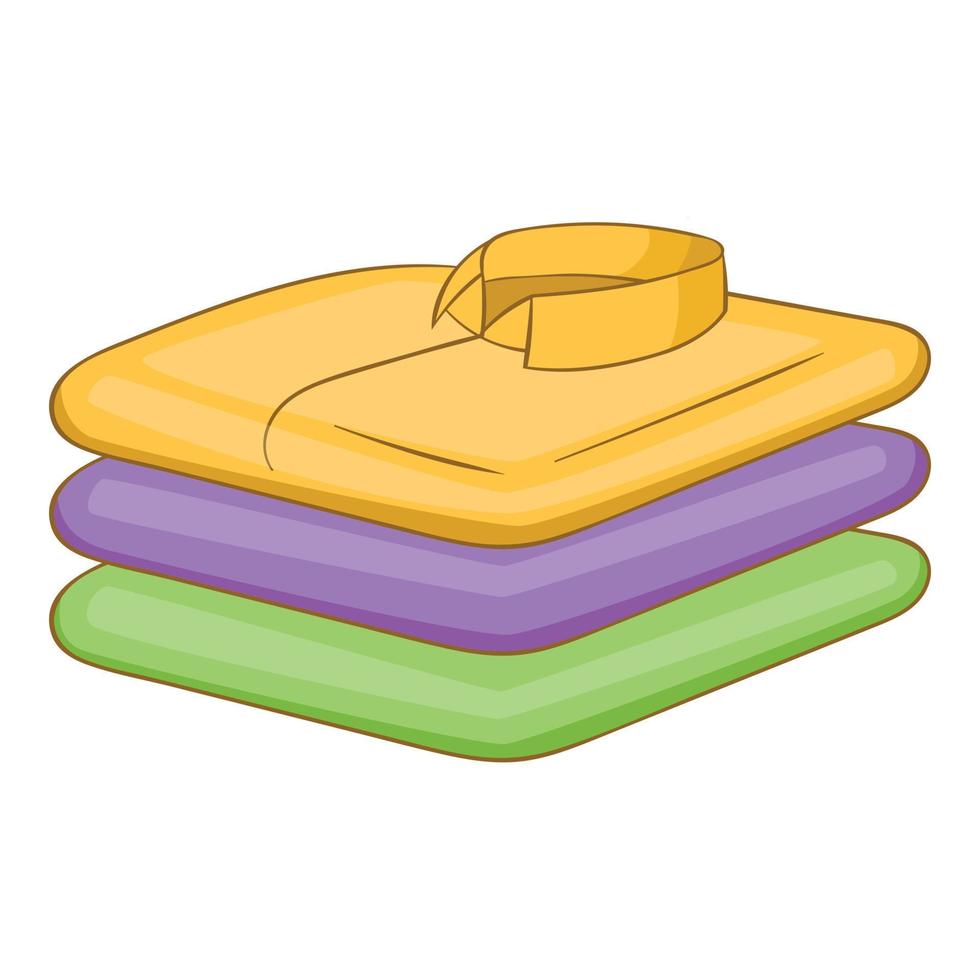 Stack of clothes icon, cartoon style vector