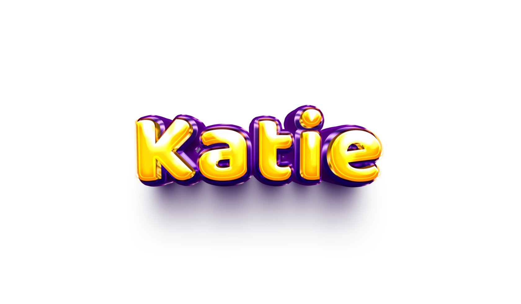 names of girls English helium balloon shiny celebration sticker 3d inflated Katie png