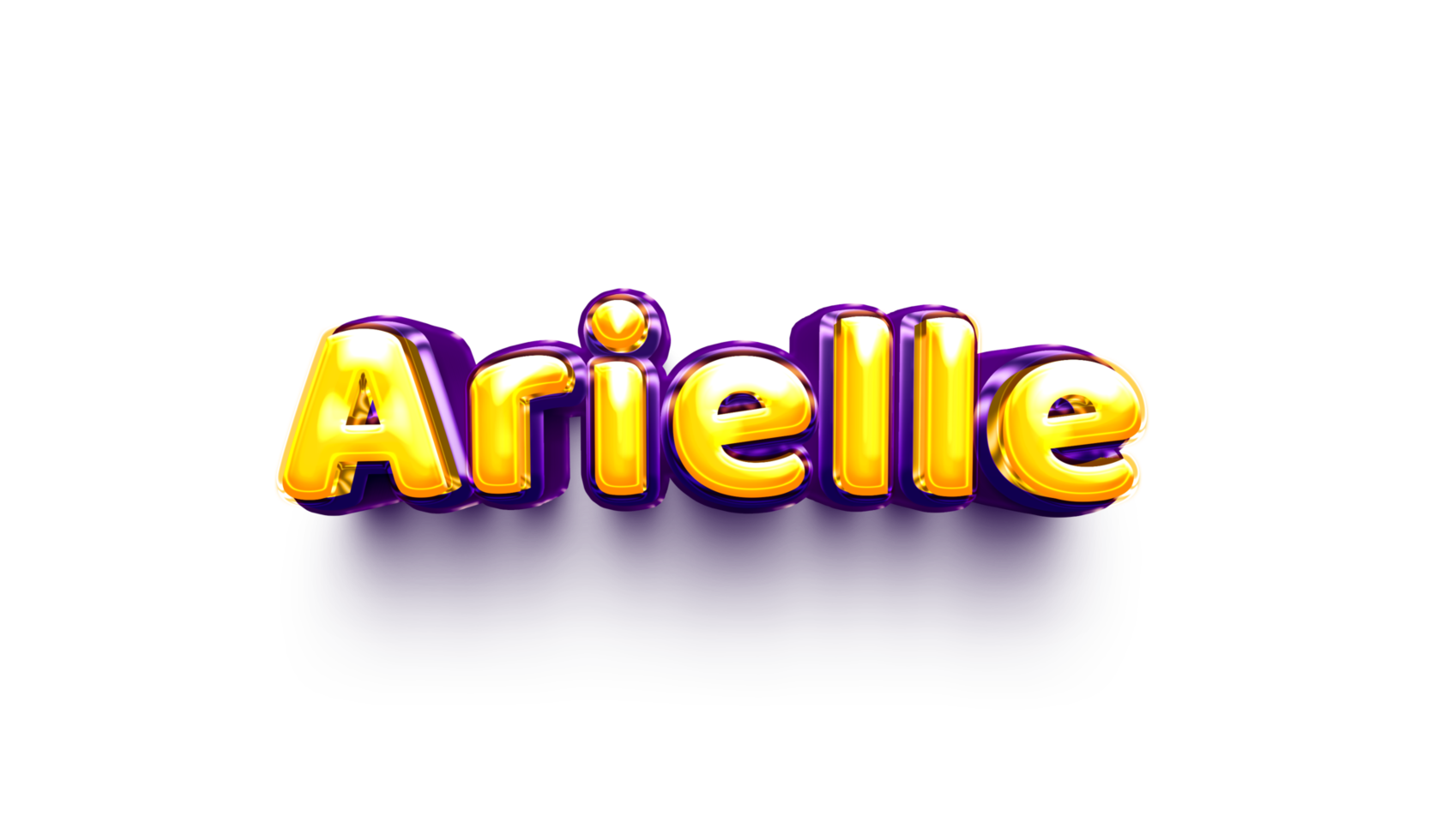 names of girls English helium balloon shiny celebration sticker 3d inflated Arielle png