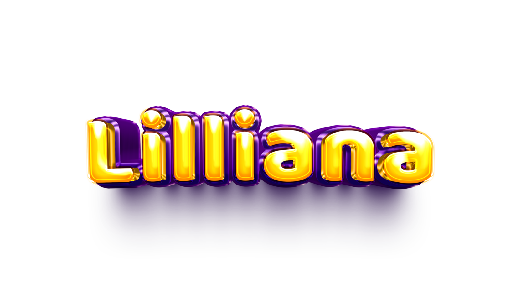 nombres de niñas inglés helio globo brillante celebración pegatina 3d inflado lilliana png