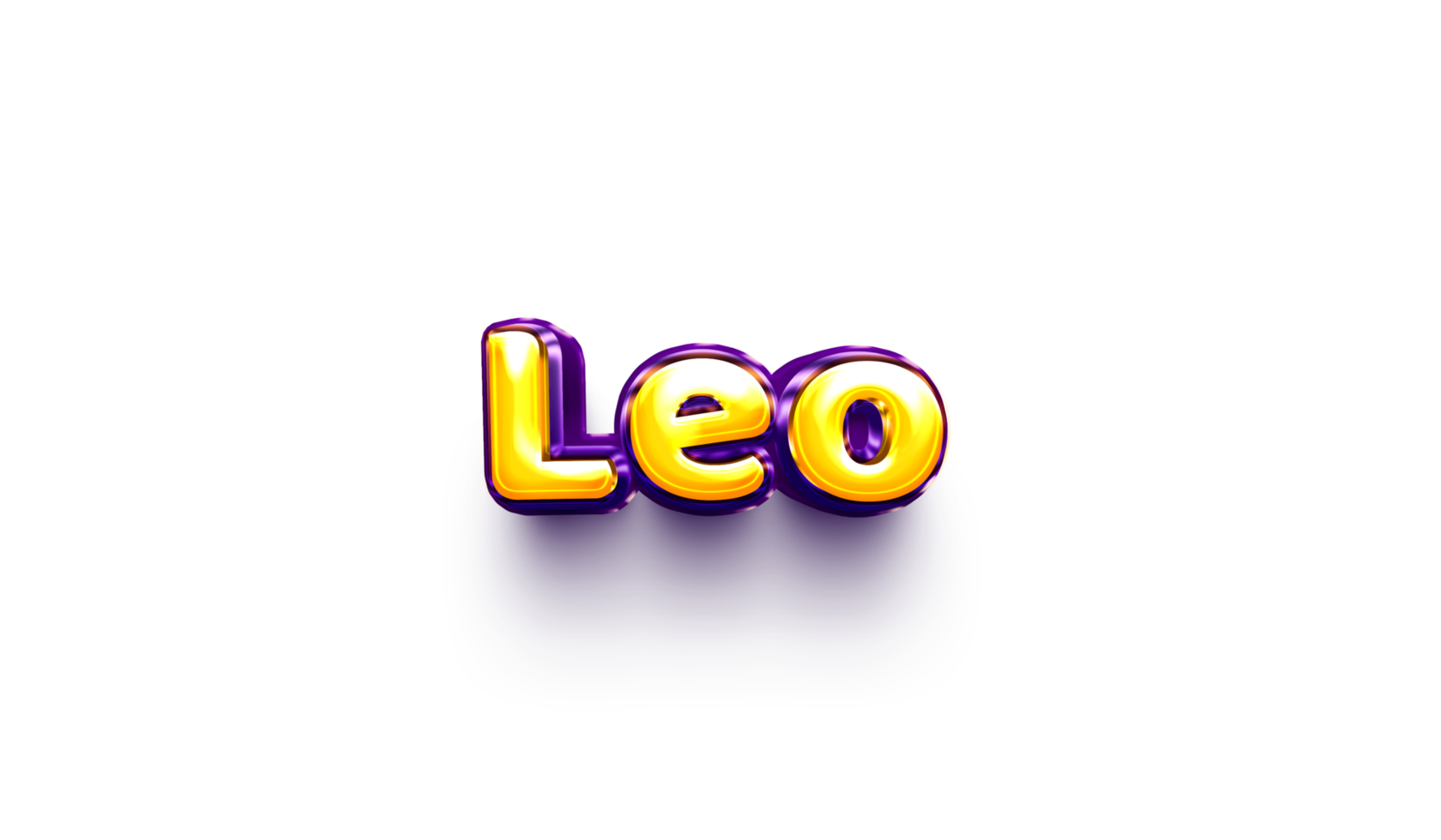 names of boys English helium balloon shiny celebration sticker 3d inflated Leo png