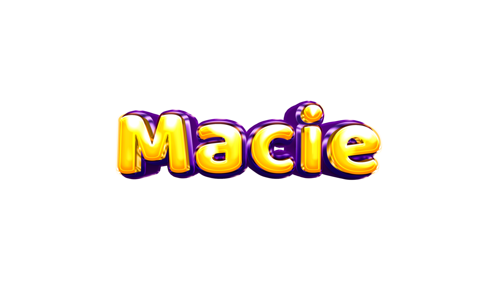 girls name sticker colorful party balloon birthday helium air shiny yellow purple cutout Macie png