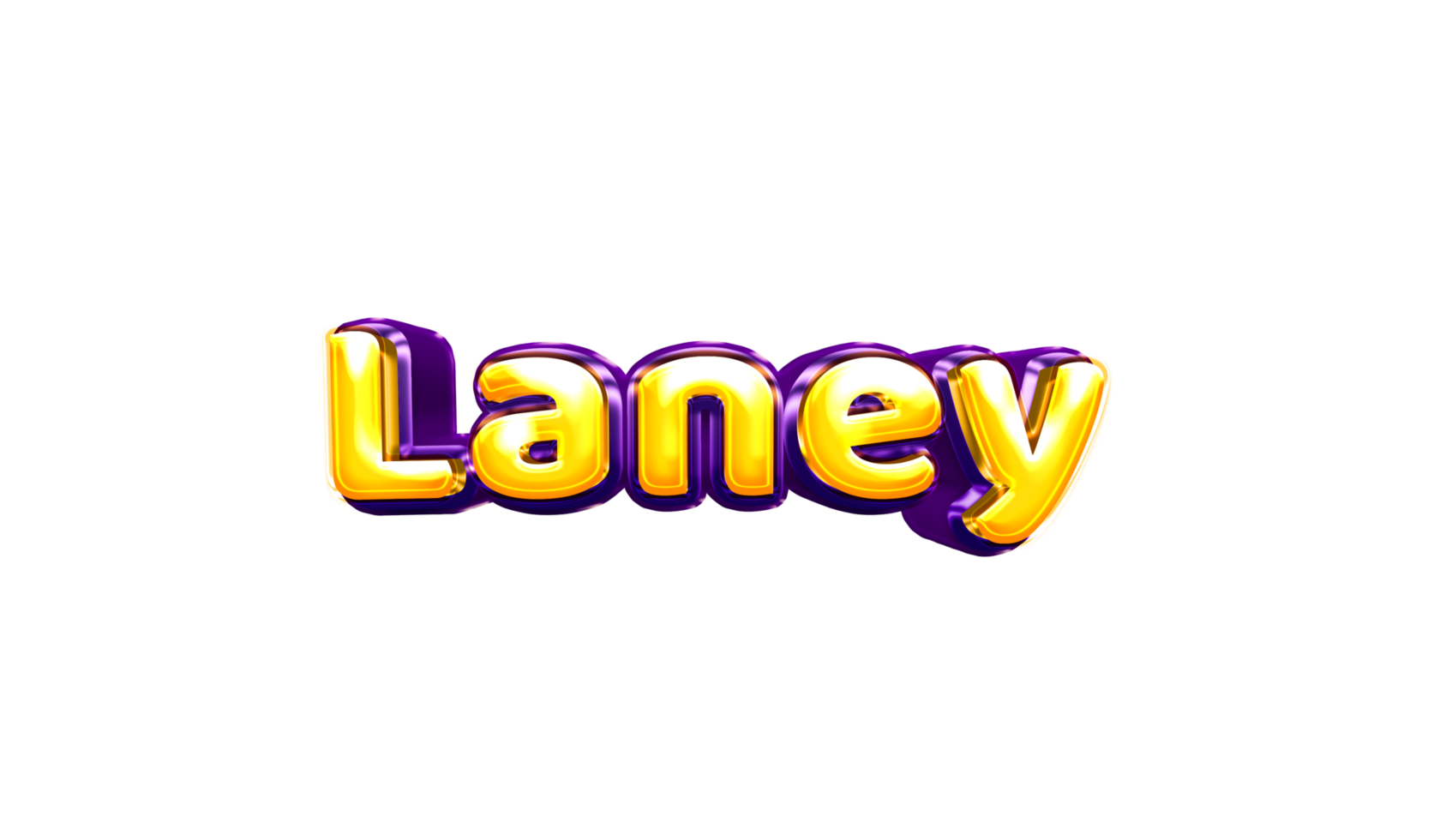 girls name sticker colorful party balloon birthday helium air shiny yellow purple cutout Laney png