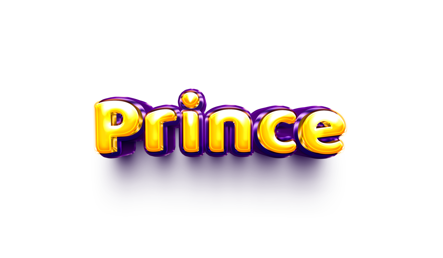 names of boy English helium balloon shiny celebration sticker 3d inflated Prince png
