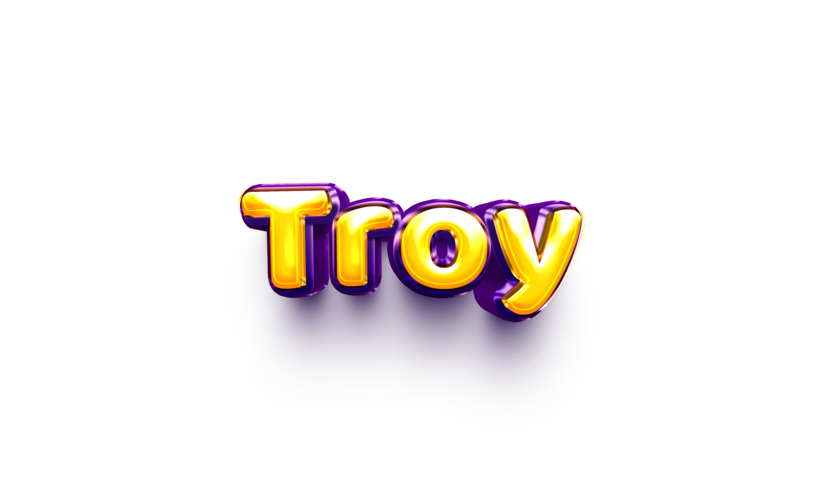 names of boys English helium balloon shiny celebration sticker 3d inflated Troy png