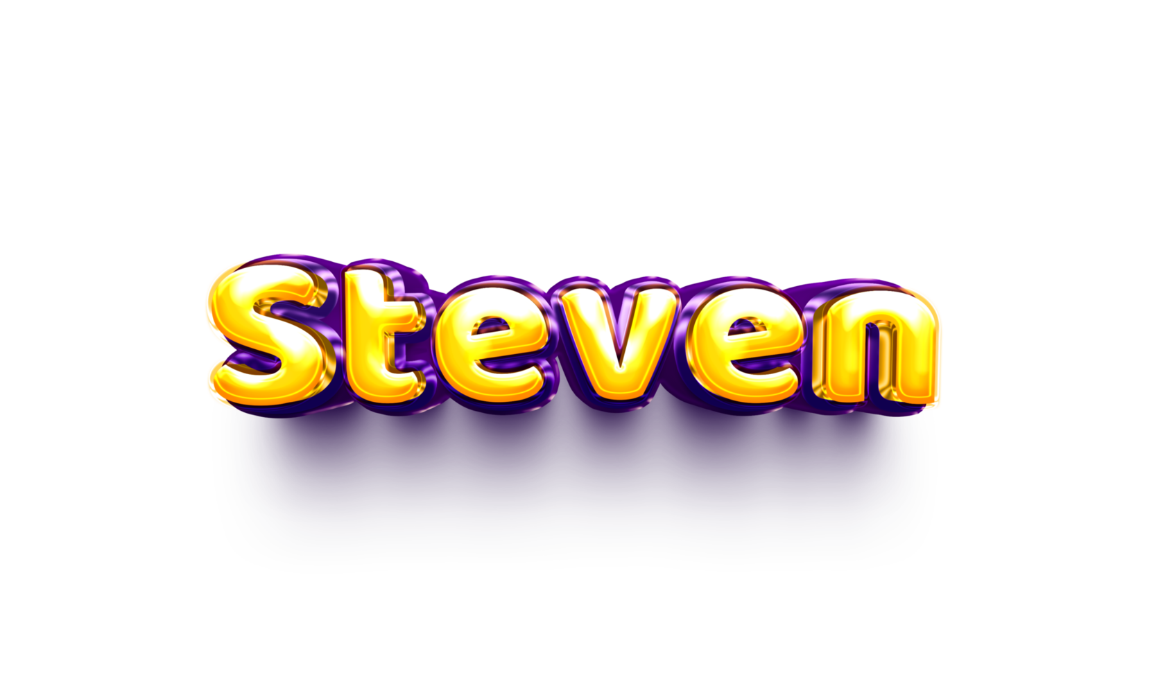 names of boys English helium balloon shiny celebration sticker 3d inflated Steven png