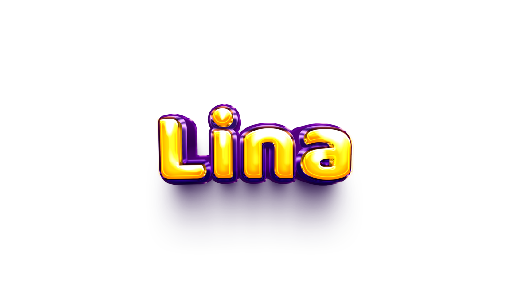 names of girls English helium balloon shiny celebration sticker 3d inflated Lina png