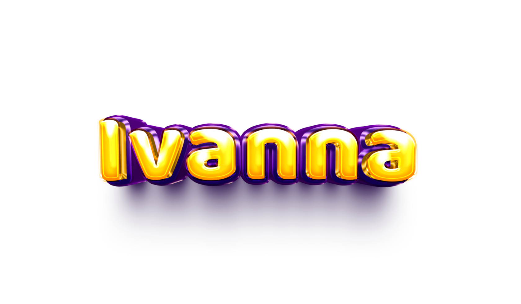 names of girls English helium balloon shiny celebration sticker 3d inflated Ivanna png