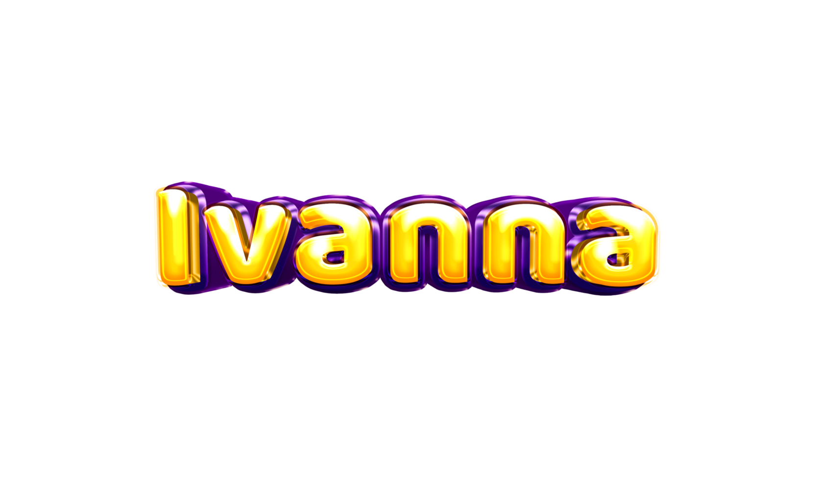 girls name sticker colorful party balloon birthday helium air shiny yellow purple cutout Ivanna png
