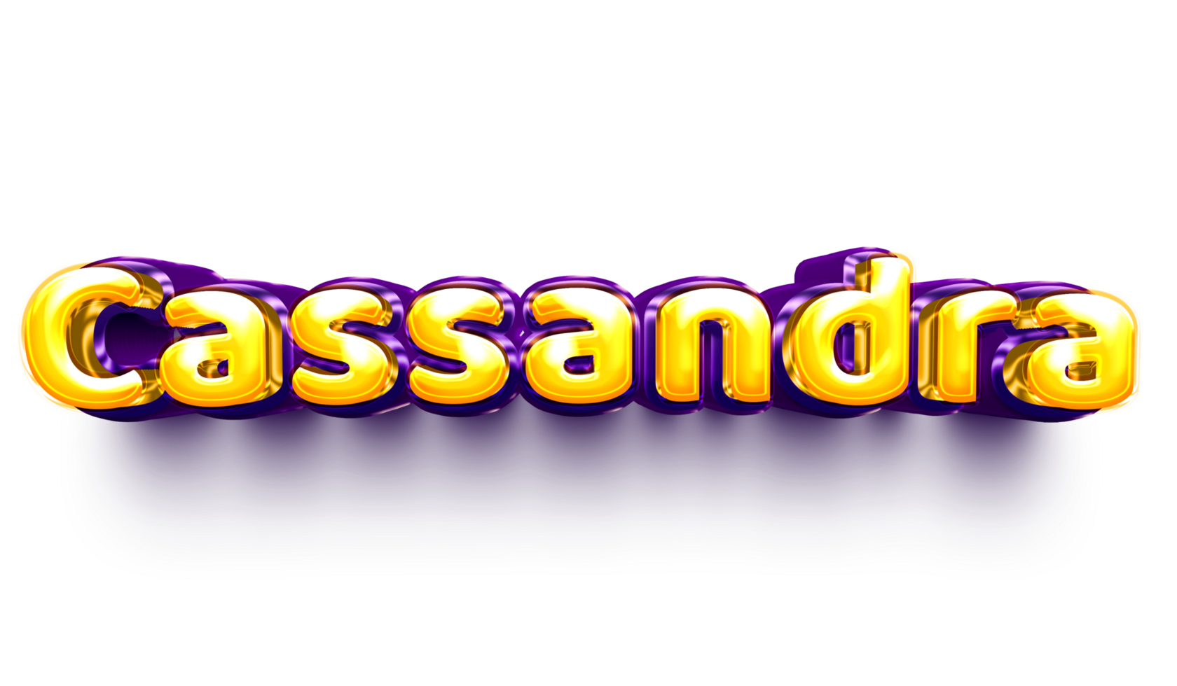 names of girls English helium balloon shiny celebration sticker 3d inflated Cassandra png