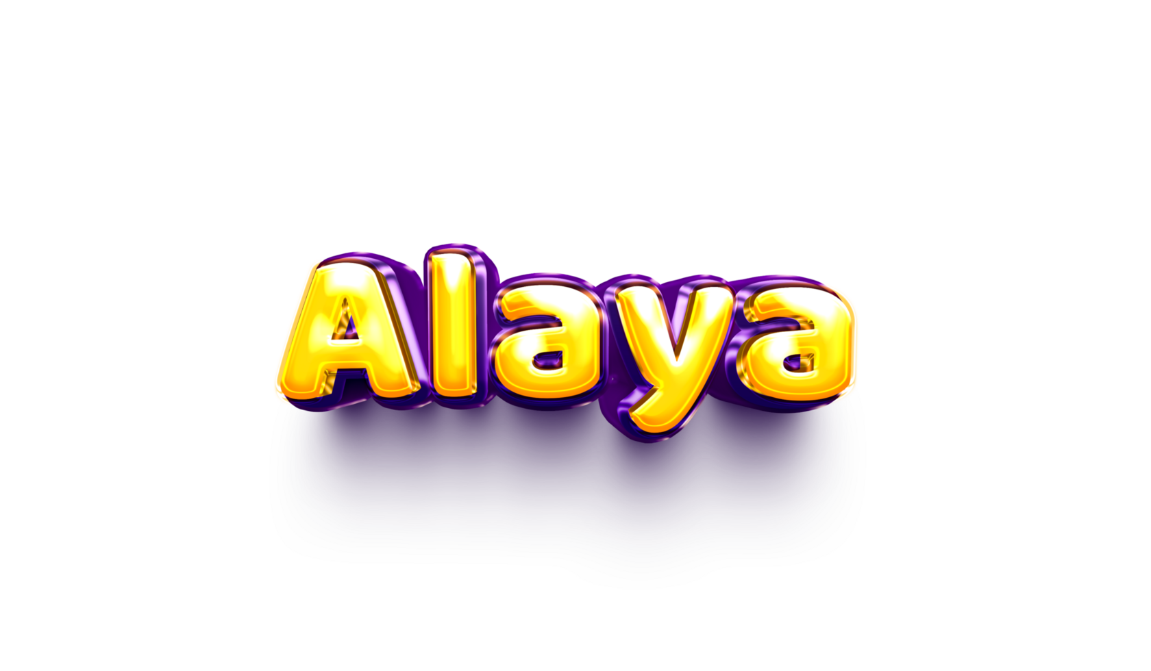 names of girls English helium balloon shiny celebration sticker 3d inflated Alaya png