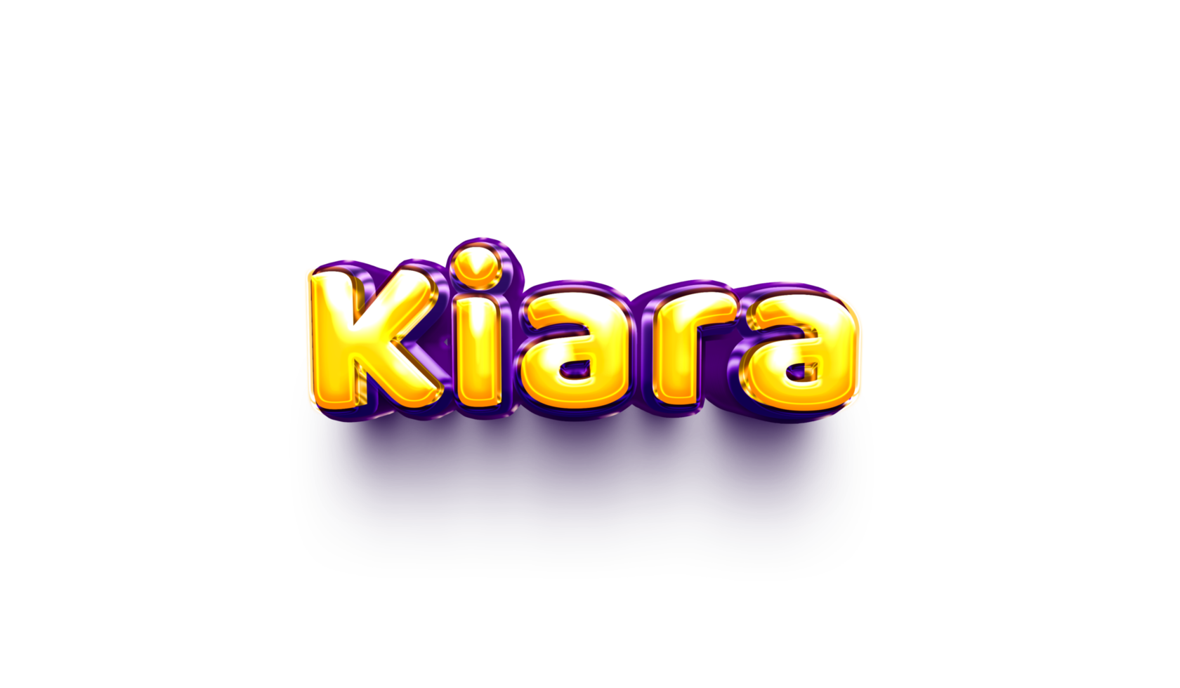 names of girls English helium balloon shiny celebration sticker 3d inflated Kiara png