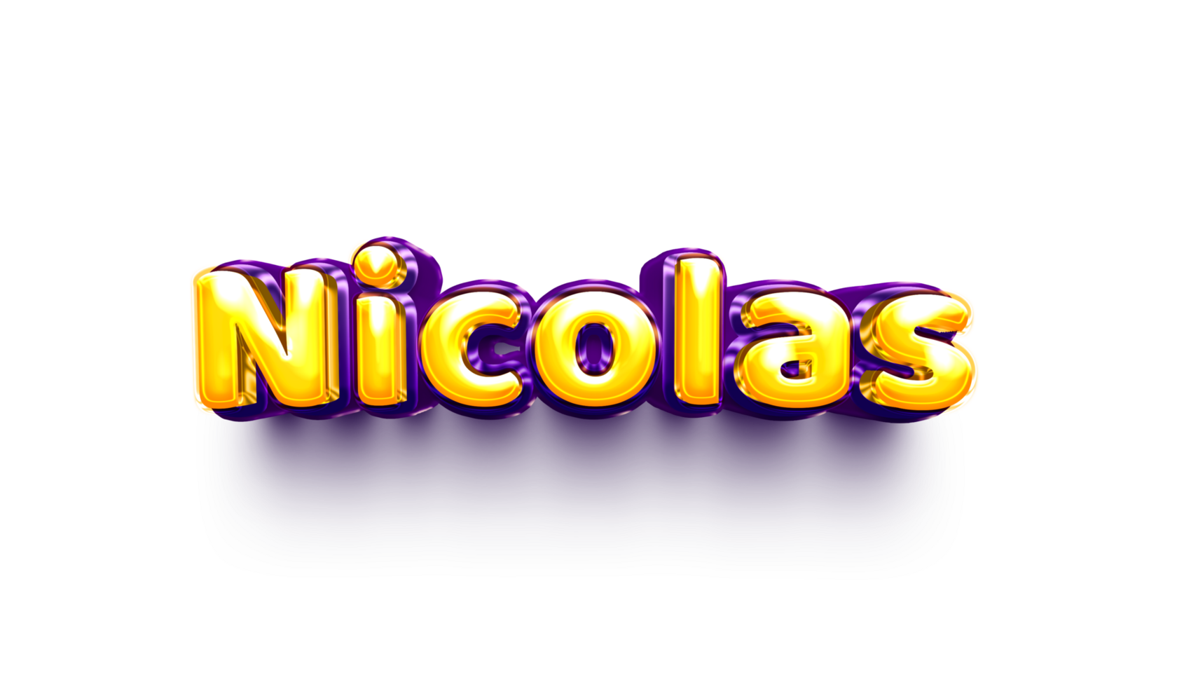 nombres de niño inglés helio globo brillante celebración pegatina 3d inflado nicolas png