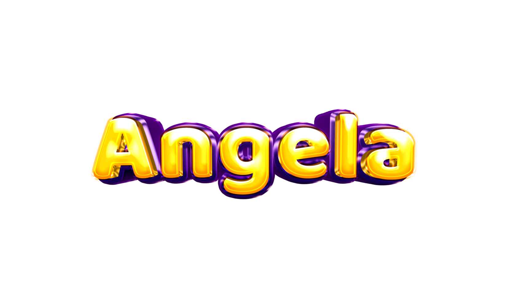 adesivo de nome de meninas colorido balão de festa aniversário hélio ar brilhante amarelo roxo recorte angela png