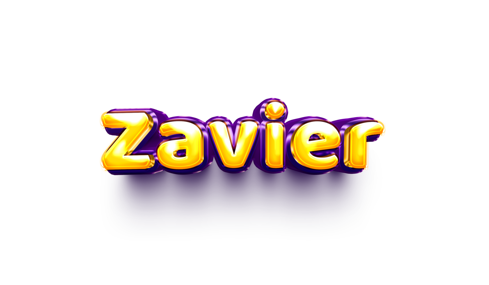 names of boys English helium balloon shiny celebration sticker 3d inflated Zavier png