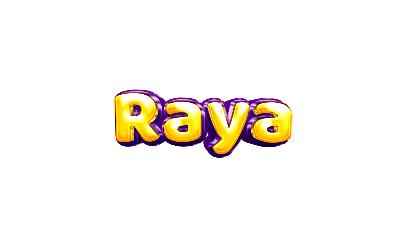 girls name sticker colorful party balloon birthday helium air shiny yellow purple cutout Raya Raya png