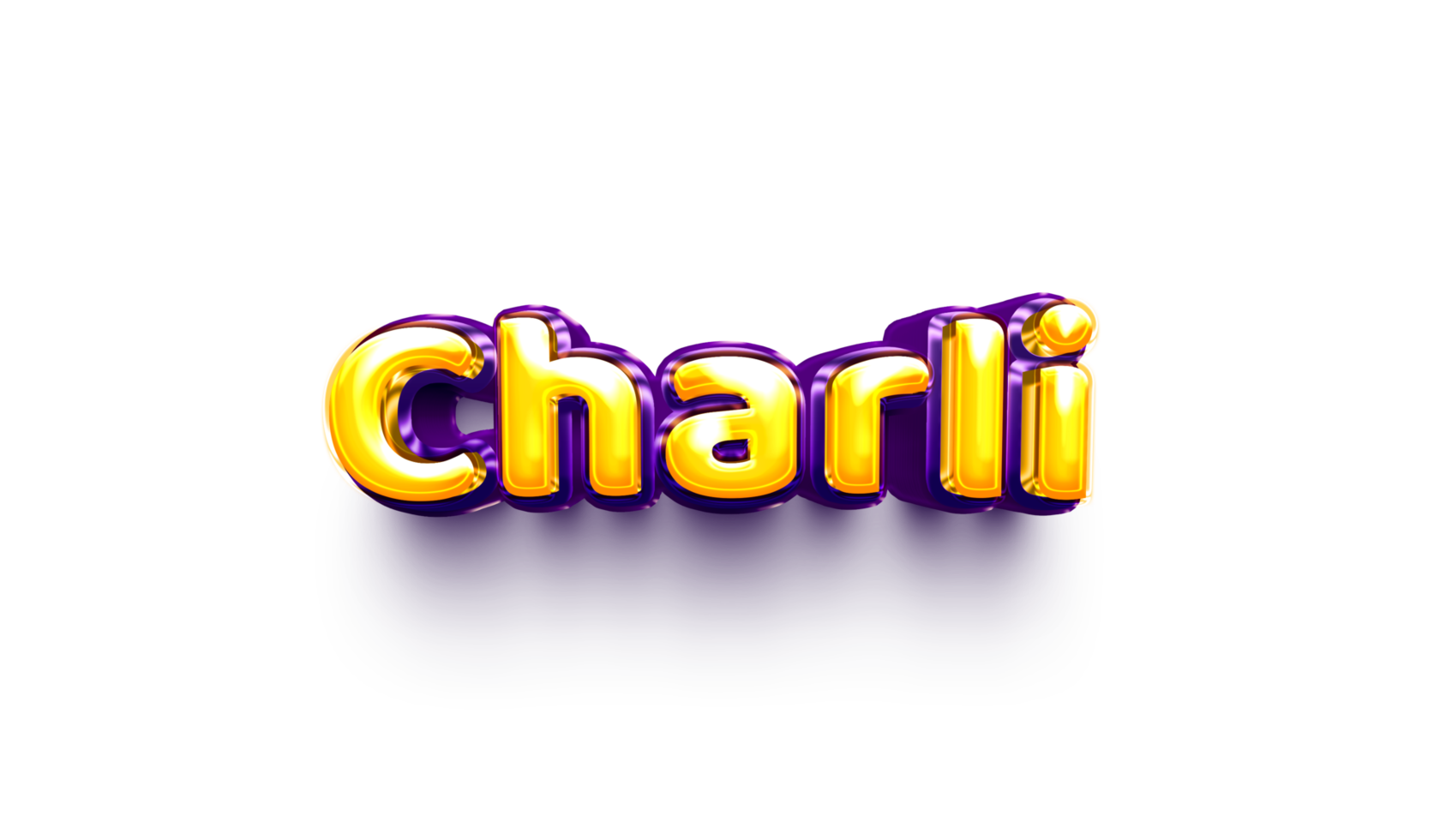 names of girls English helium balloon shiny celebration sticker 3d inflated Charli png