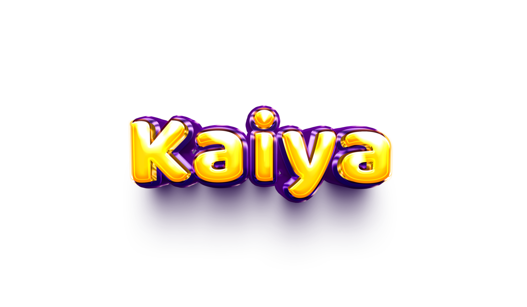 names of girls English helium balloon shiny celebration sticker 3d inflated Kaiya png