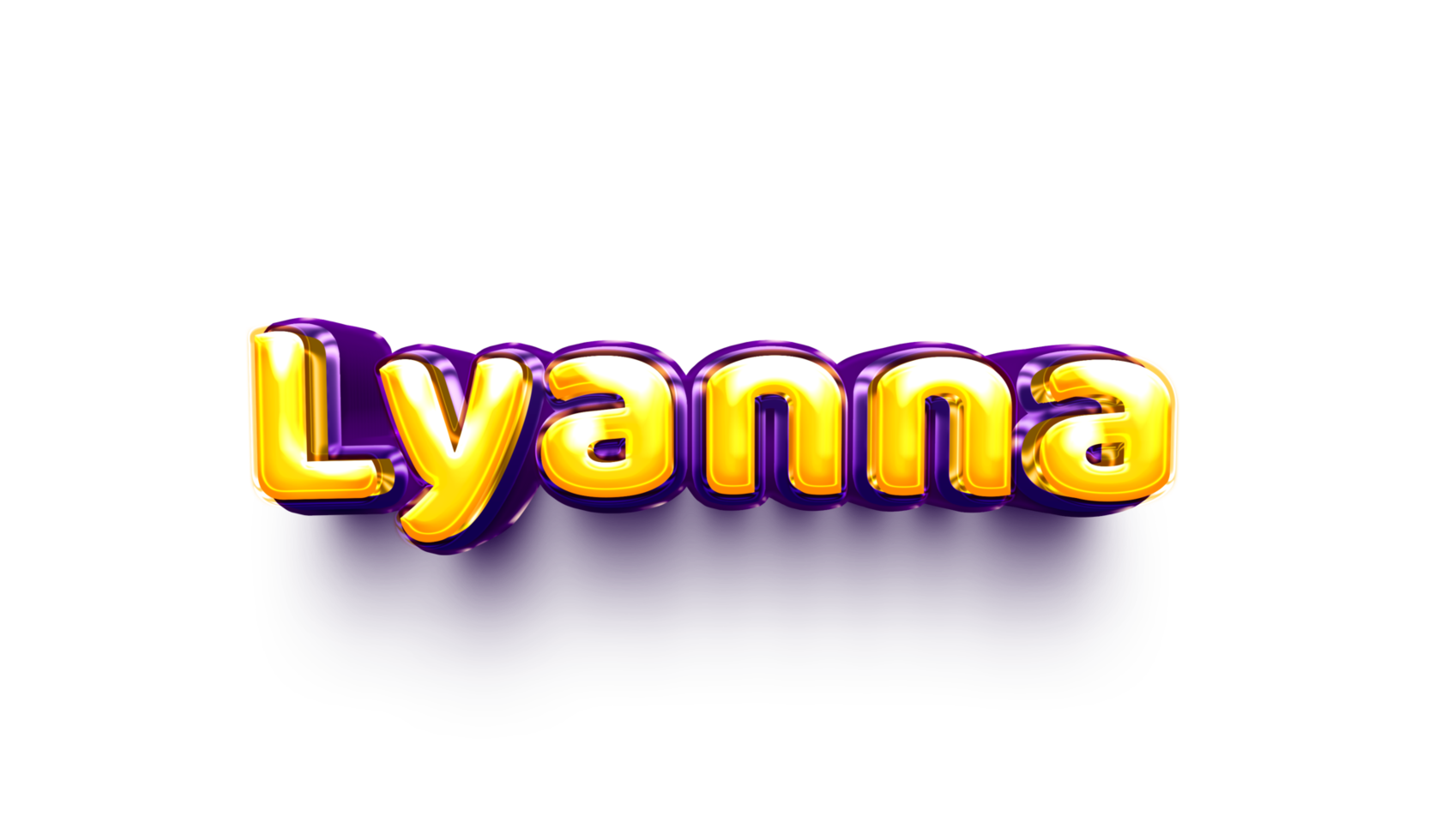 names of girls English helium balloon shiny celebration sticker 3d inflated Lyanna png