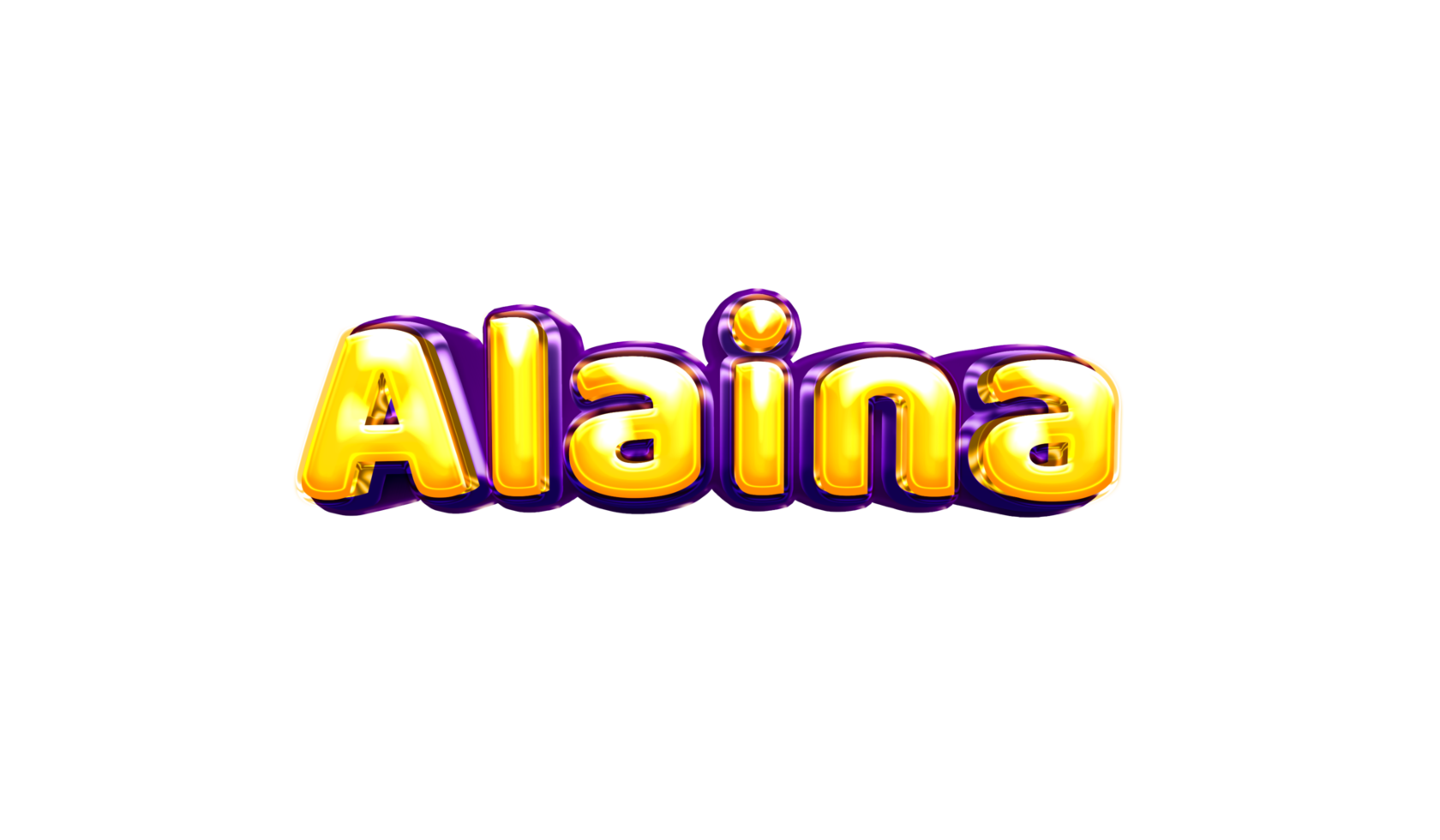 girls name sticker colorful party balloon birthday helium air shiny yellow purple cutout Alaina png